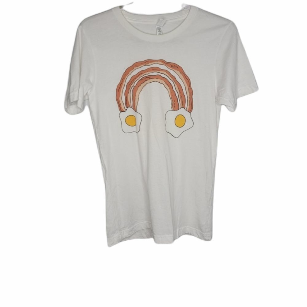 BELLA breakfast rainbow brunch food bacon and eggs short sleeve unisex t-shirt S